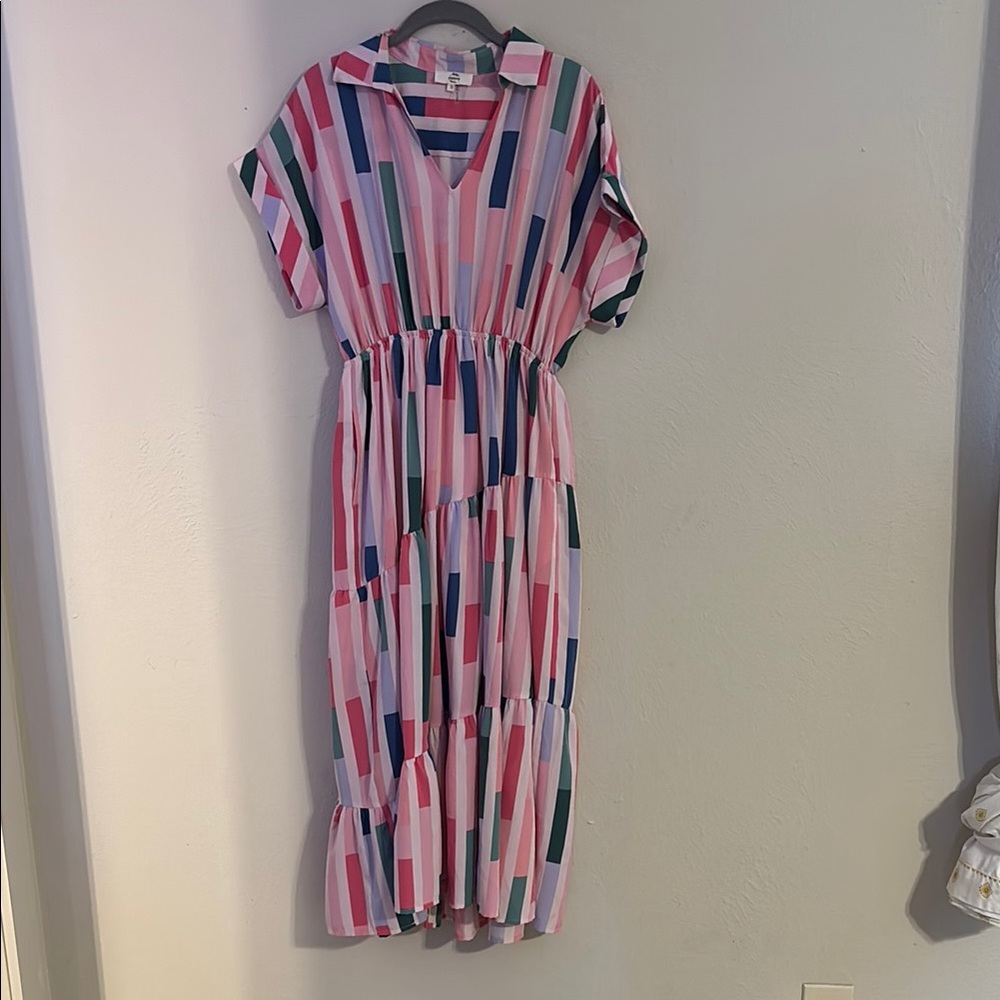Colorful Striped Midi Dress
